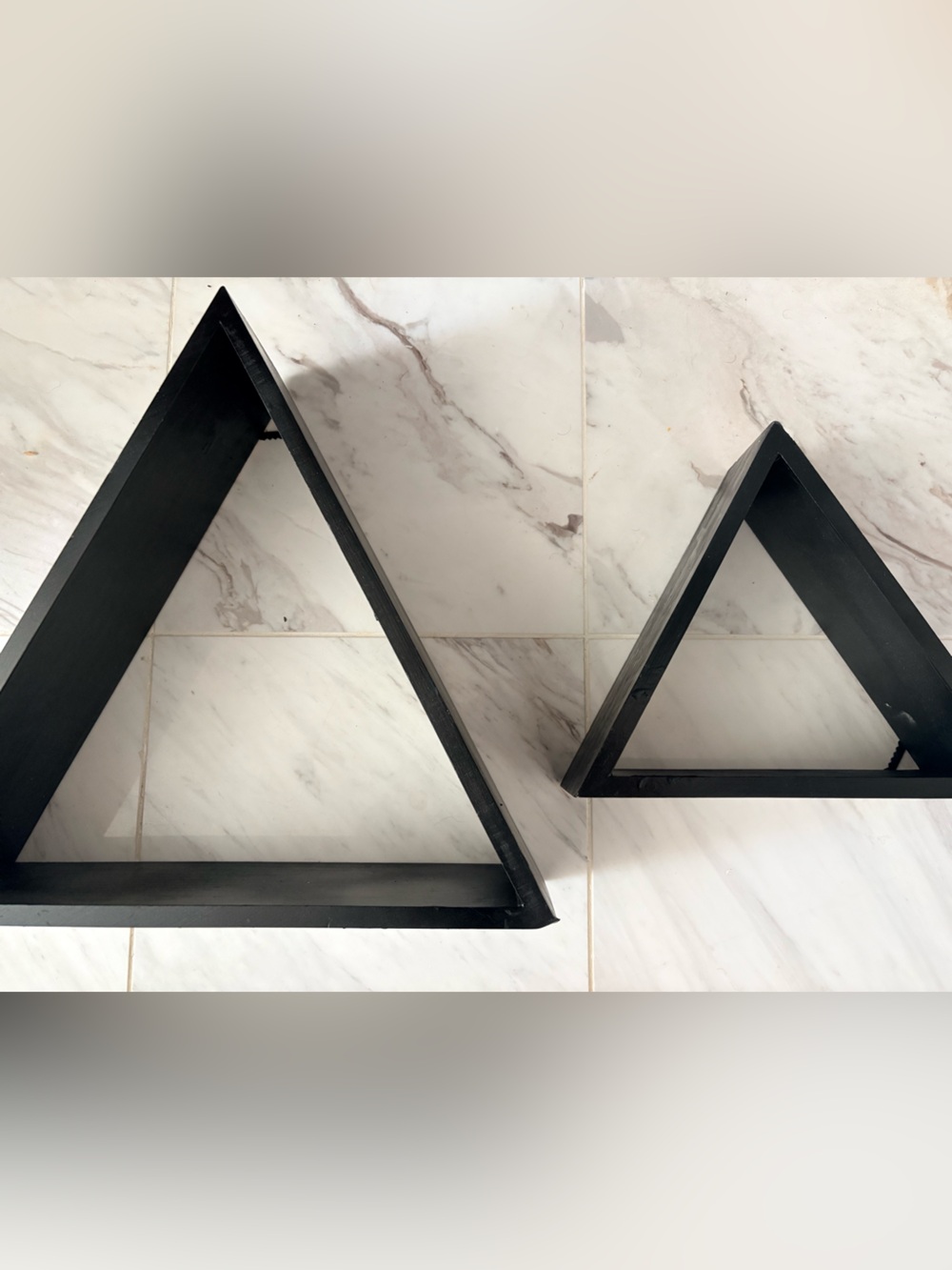 Black Triangular Wall Shelves - Home Wall Decor 14x14 9x9